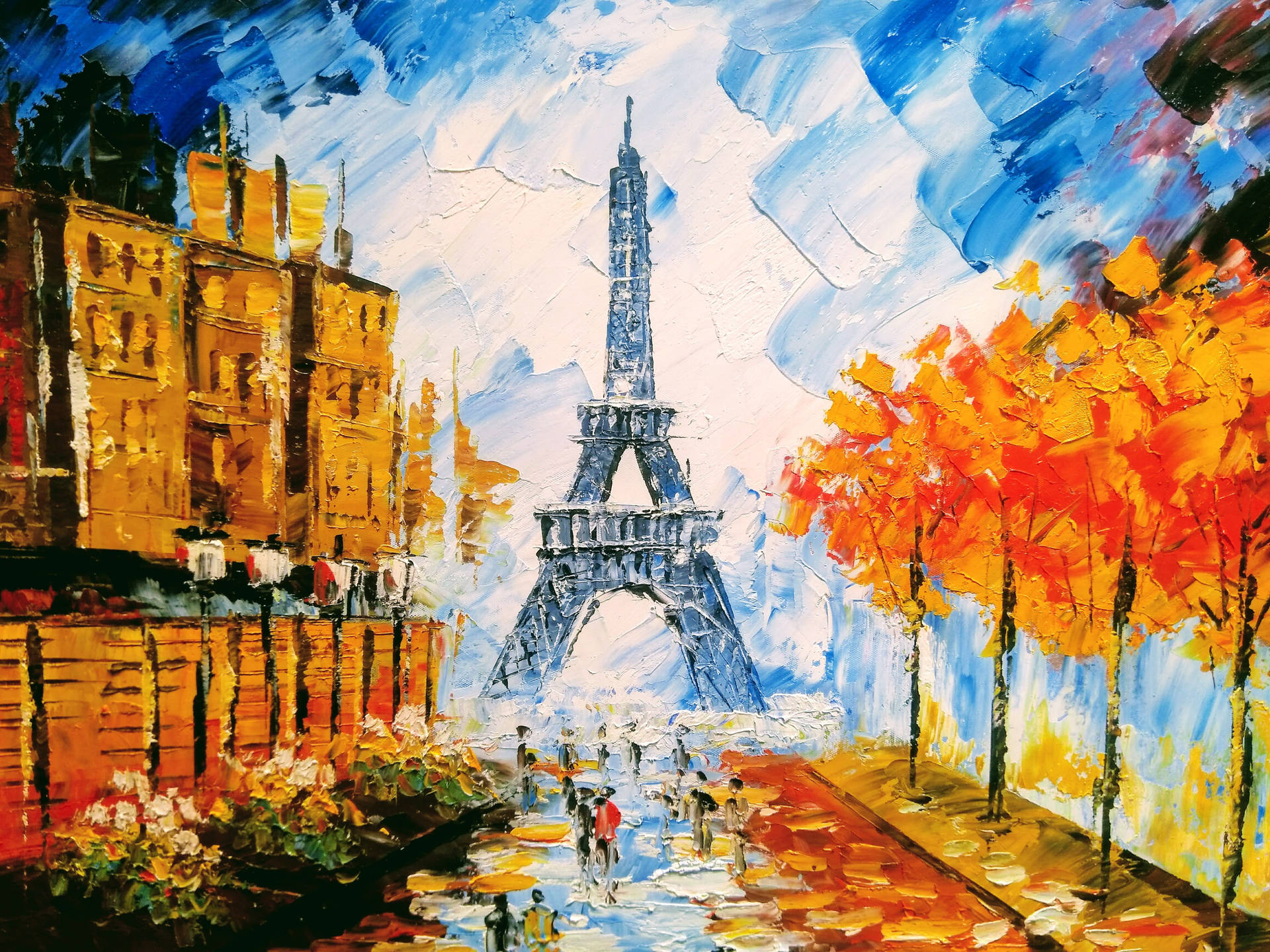 Creative Eiffel Tower Painting Wallpaper