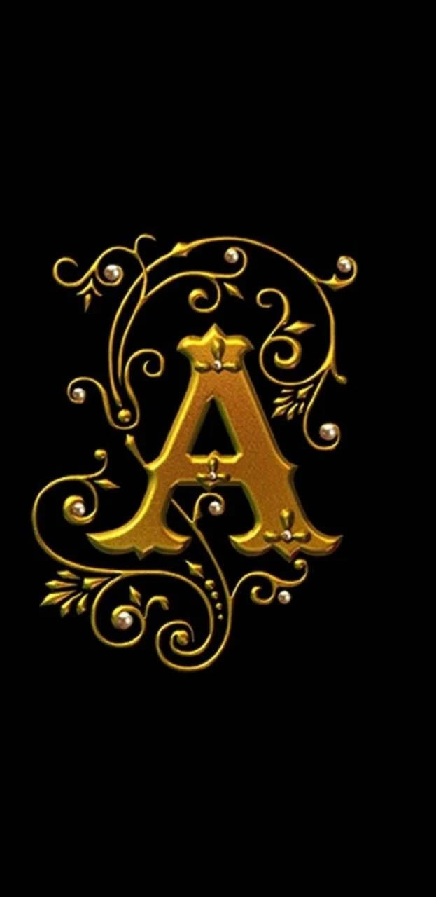 Creative Gold Capital Alphabet Letter A Picture