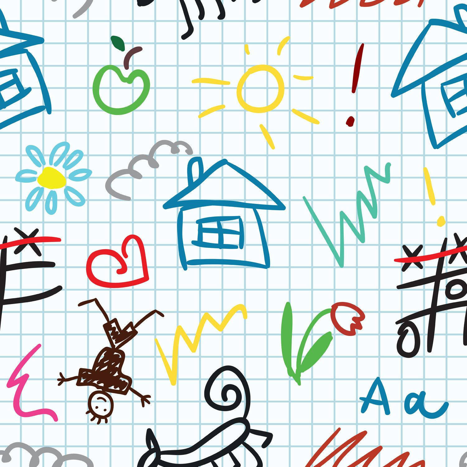 Creative Kids School Doodle Art Wallpaper