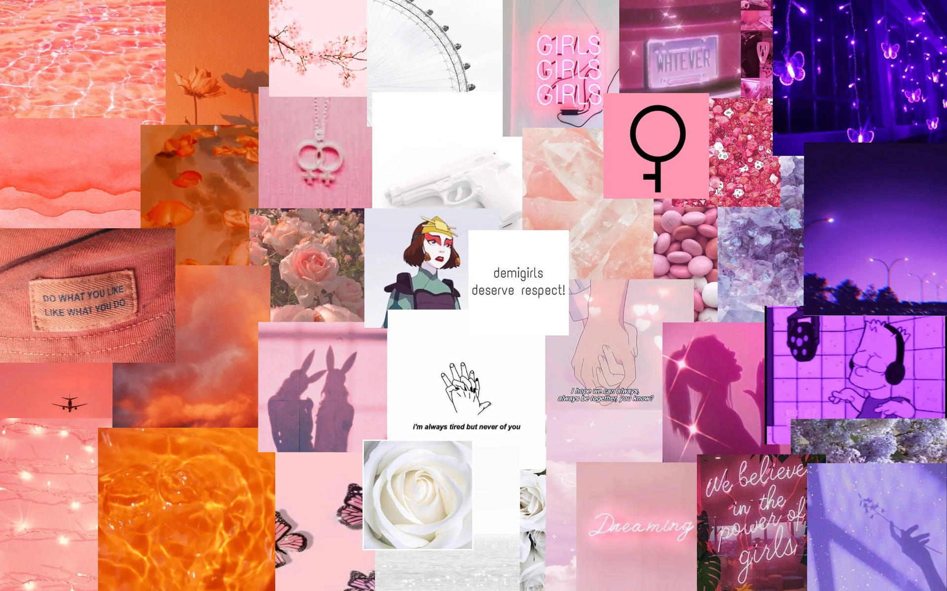 Creative Lesbians Aesthetic Collage Wallpaper