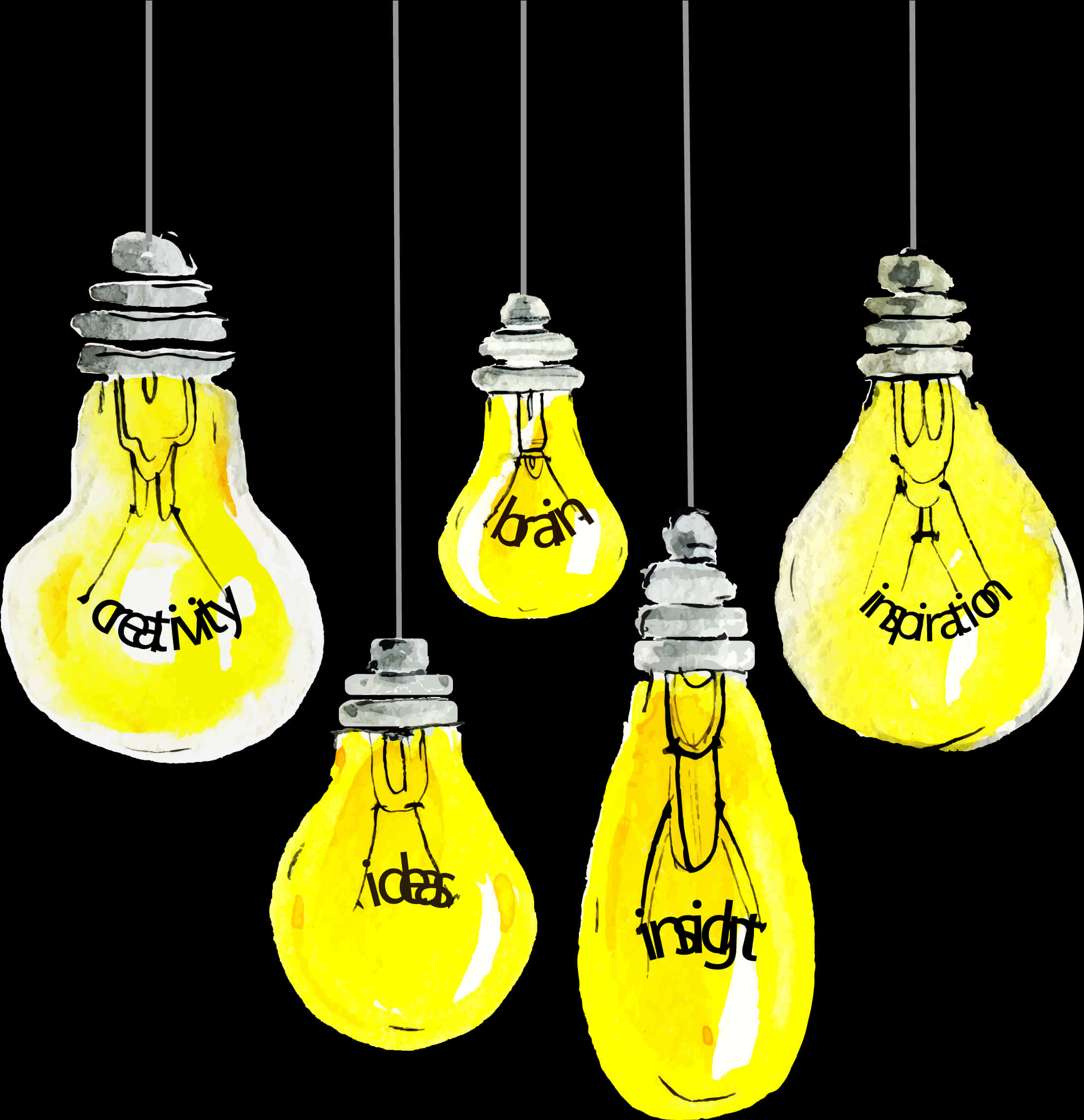 Creative Lightbulb Ideas Illustration PNG