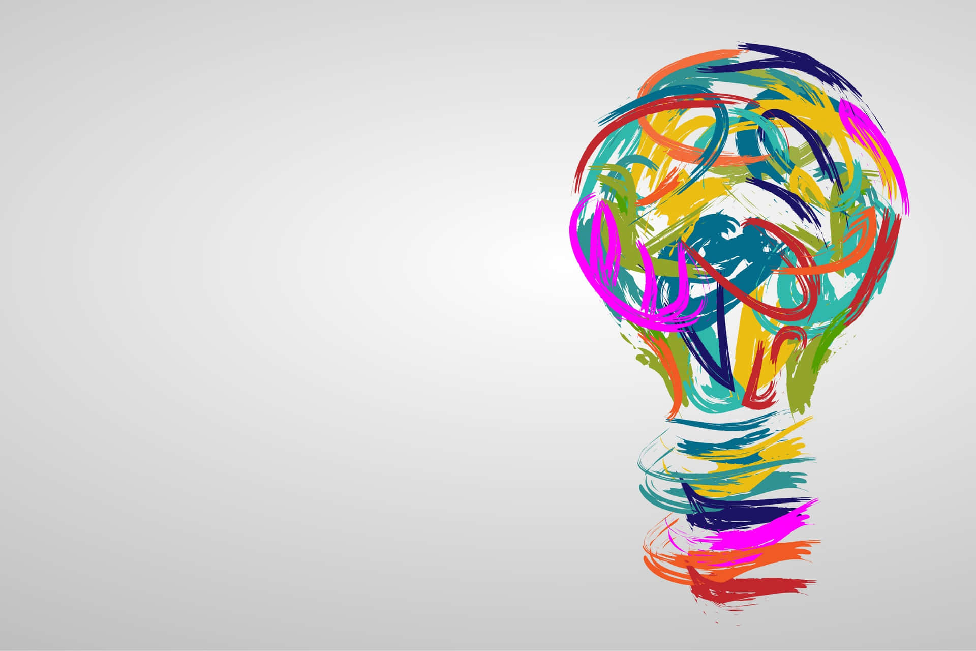 A Light Bulb With Colorful Paint On It