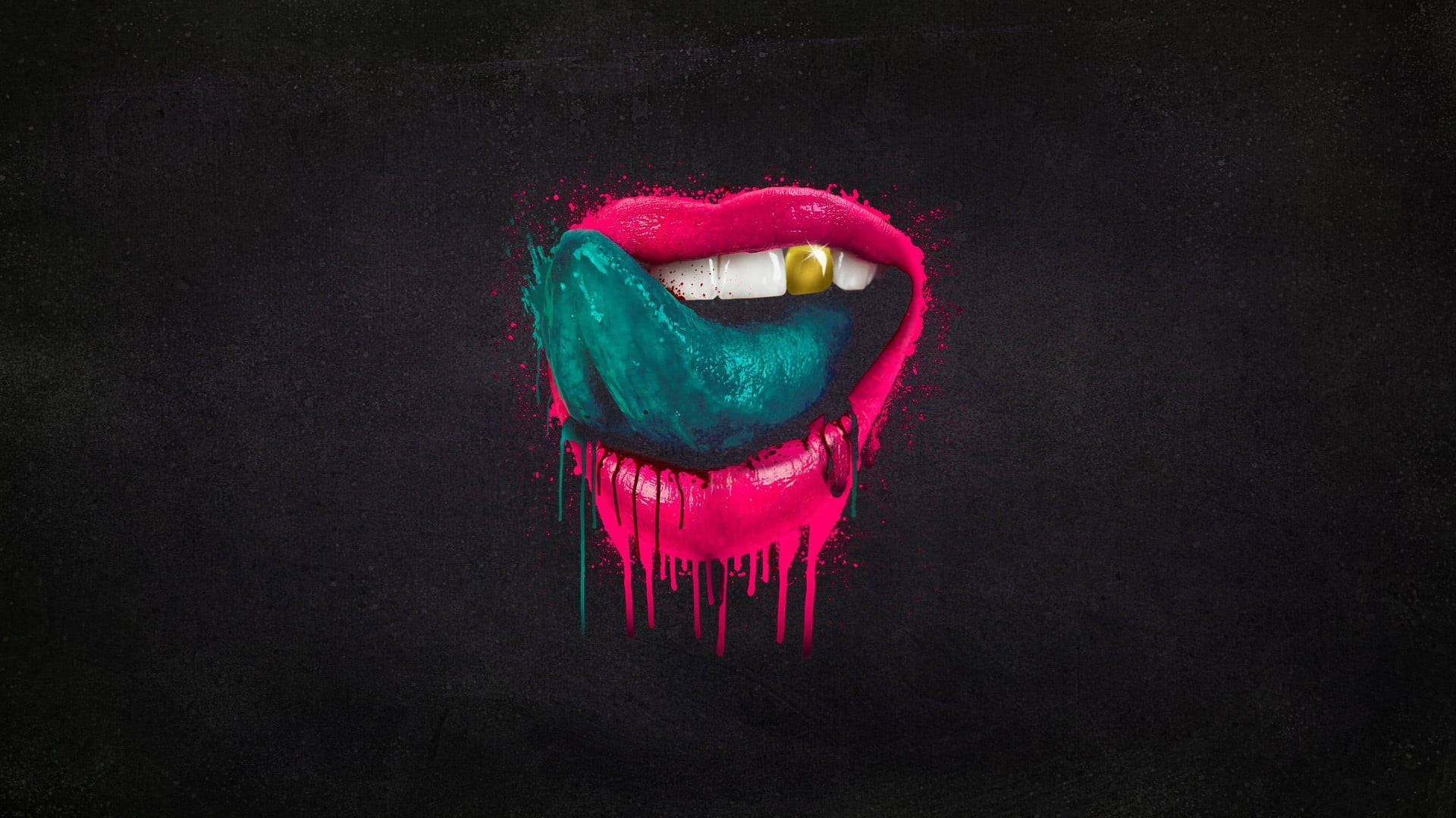 Creative Pink Lips Tongue