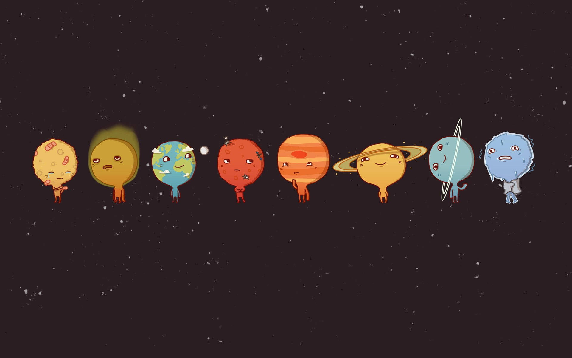 Creative Planets Solar System Wallpaper