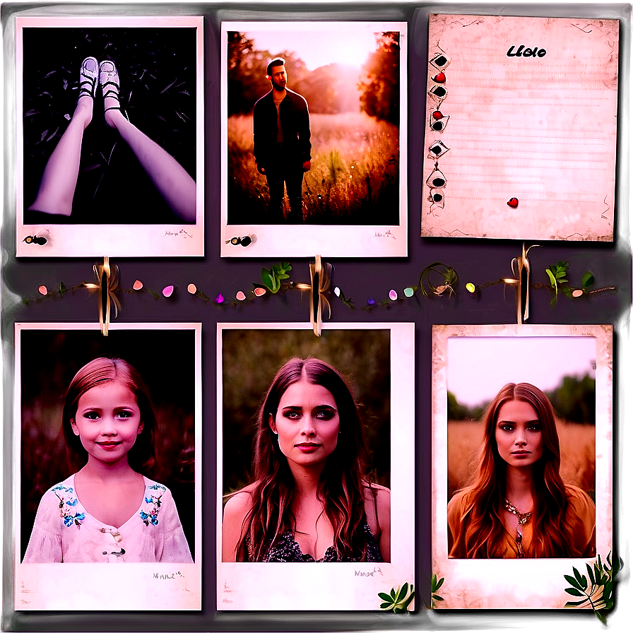 Creative Polaroid Scrapbook Template Png 06262024 PNG