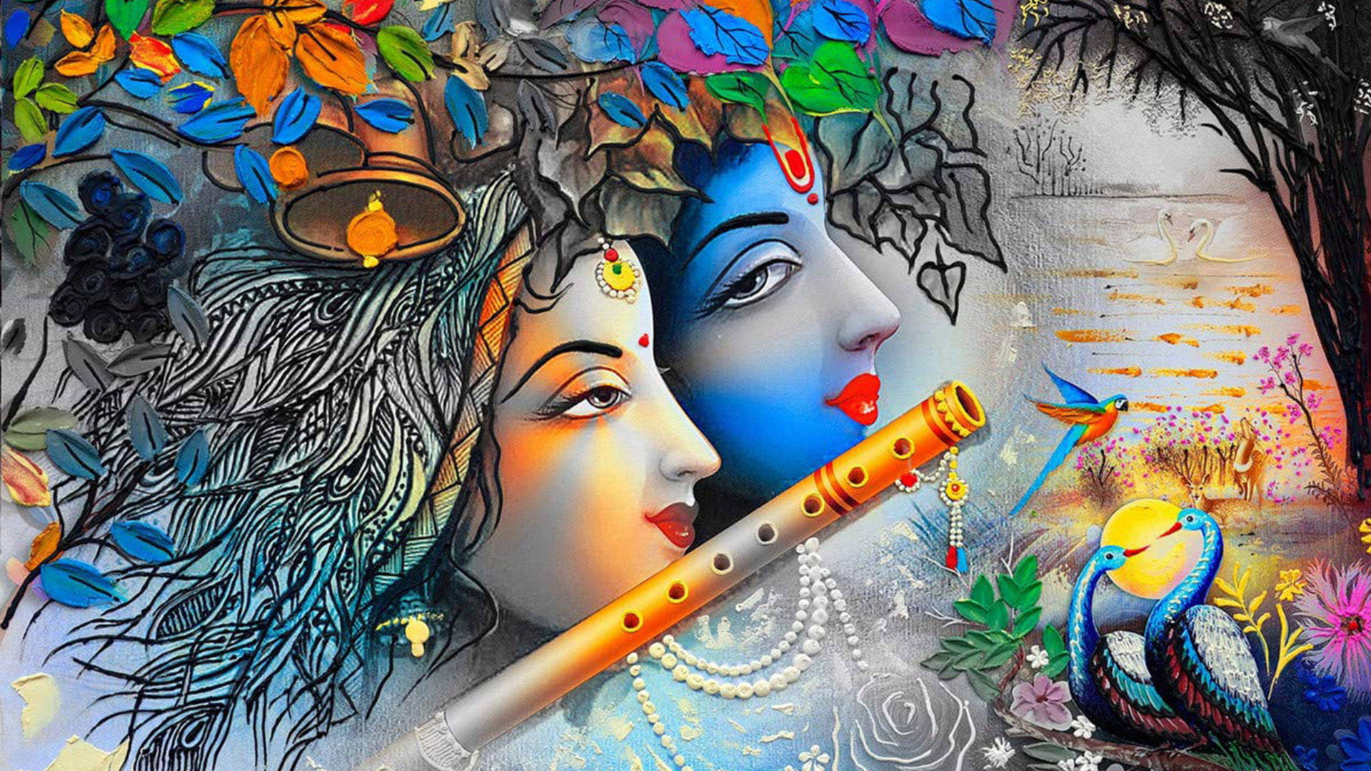 Creative Radha And Krishna 4k Wallpaper