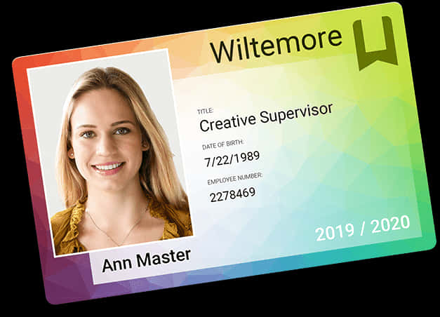 Creative Supervisor I D Card Design PNG