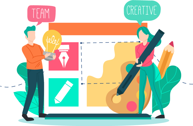 Creative Team Design Process Illustration PNG