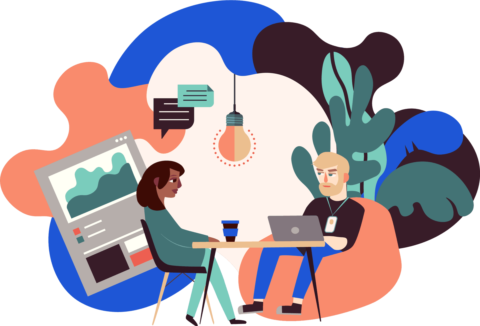 Creative Team Meeting Illustration PNG