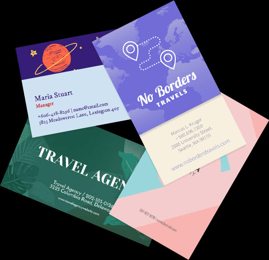 Creative Travel Agent Business Cards PNG