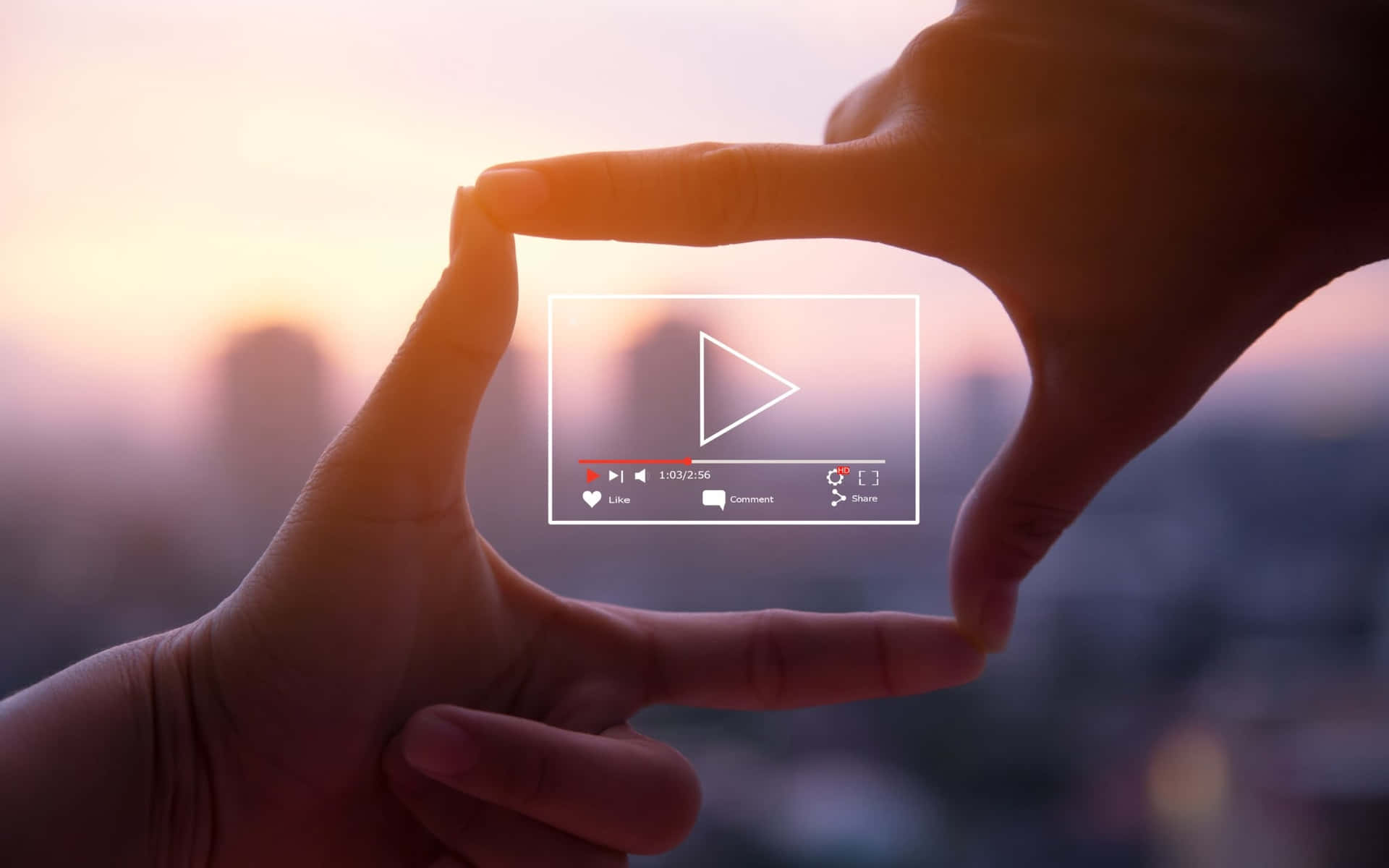 Creative Video Play Button Concept Wallpaper