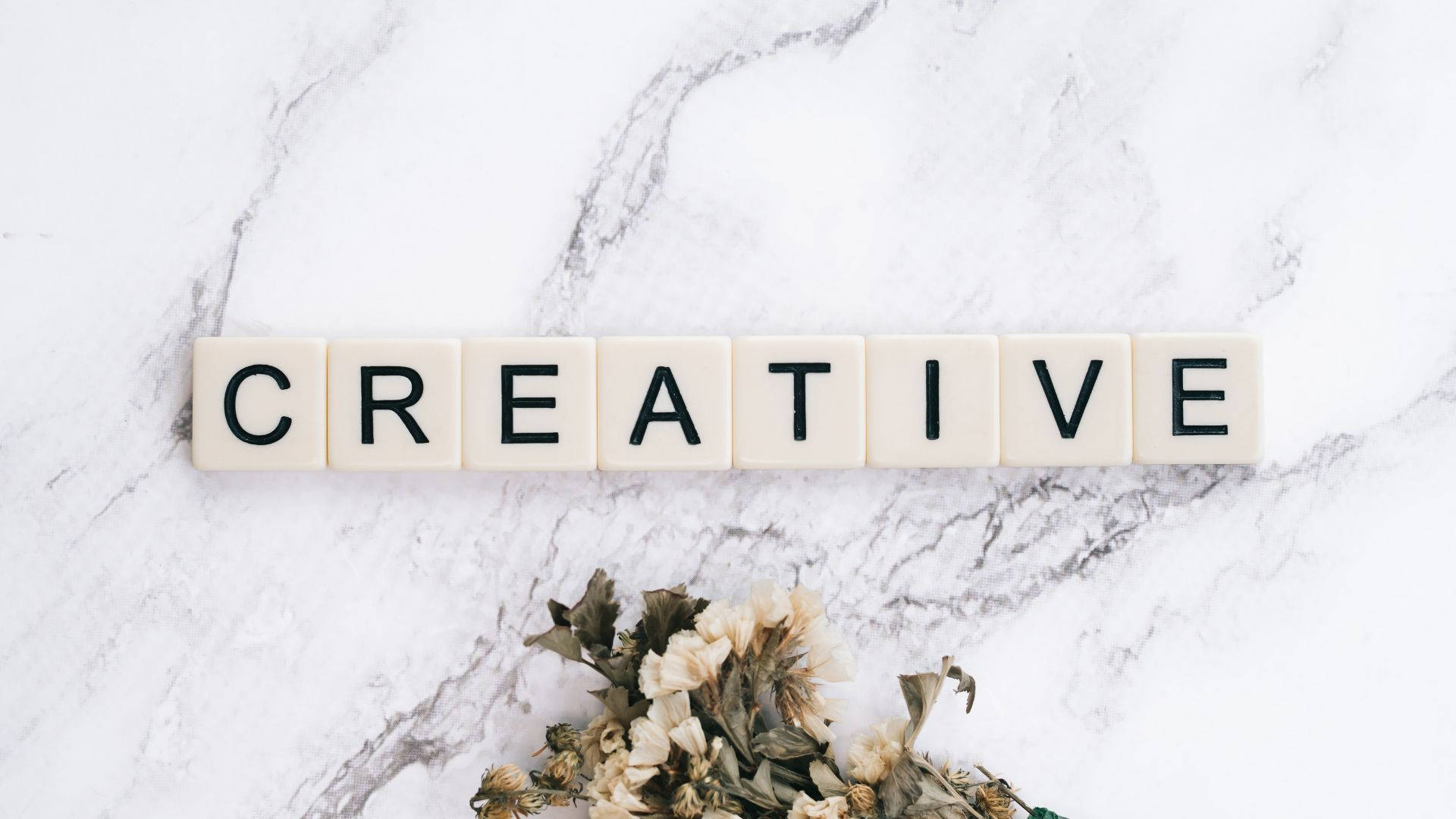 Creative Word In Marble Background