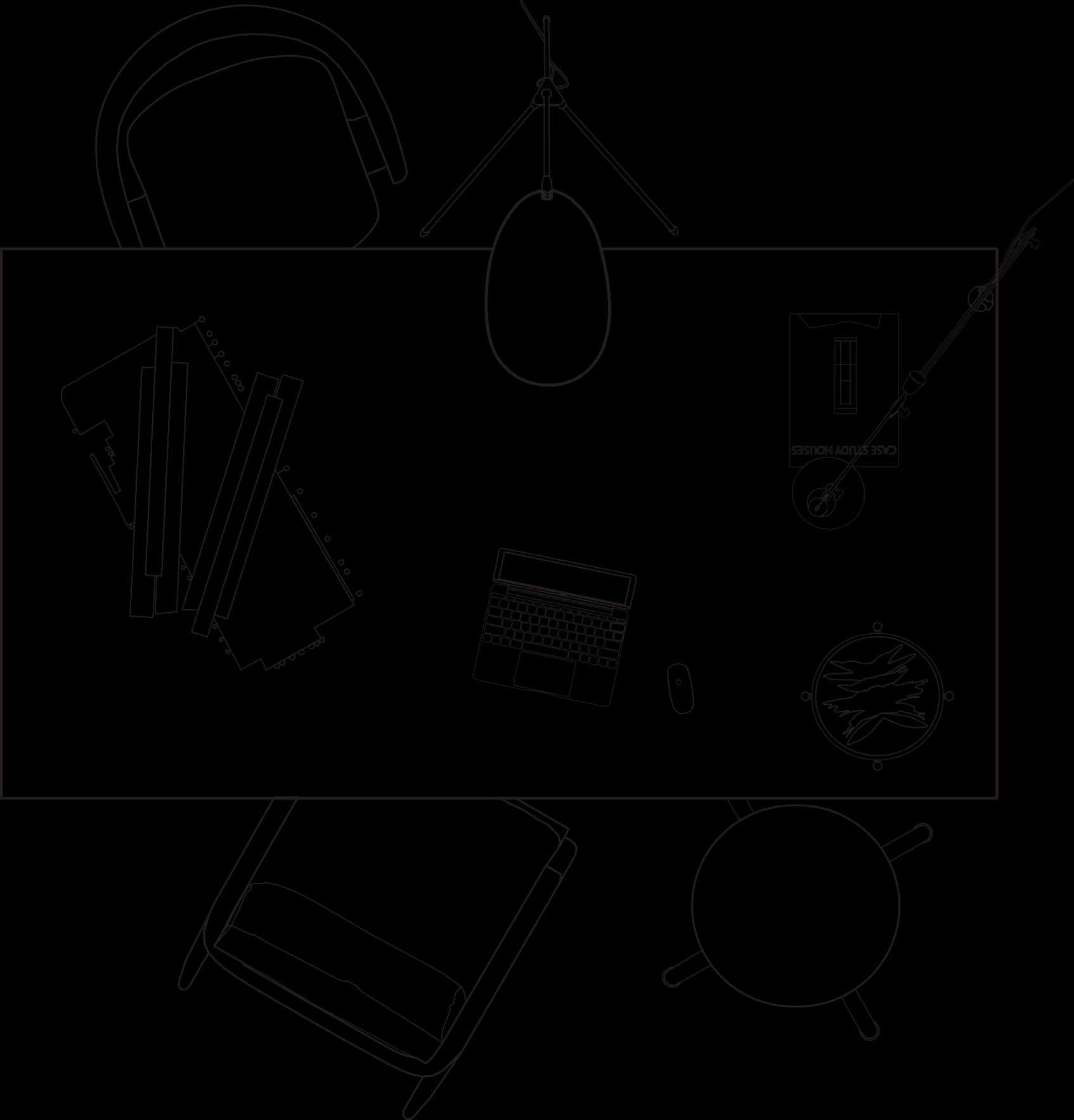 Creative Workspace Outline PNG