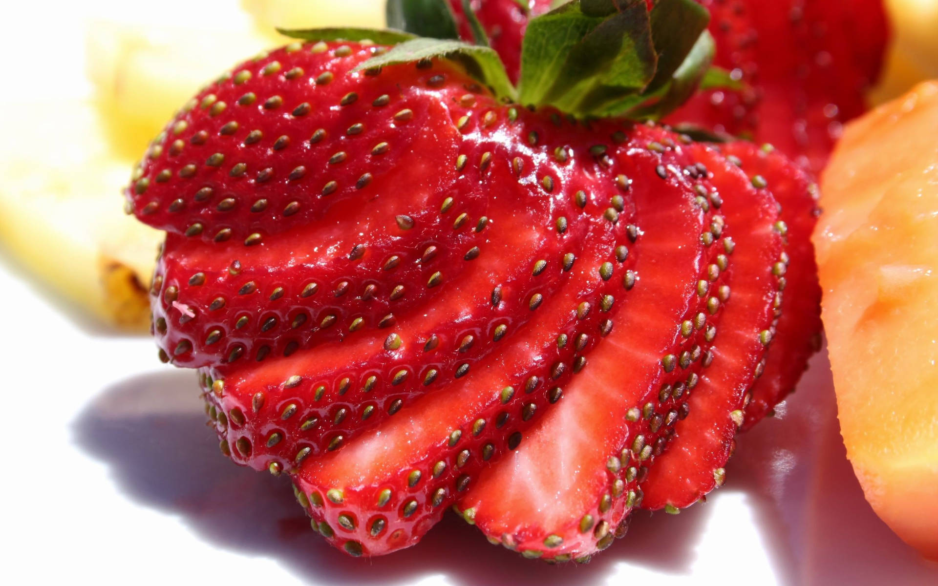 Creatively Sliced Strawberry