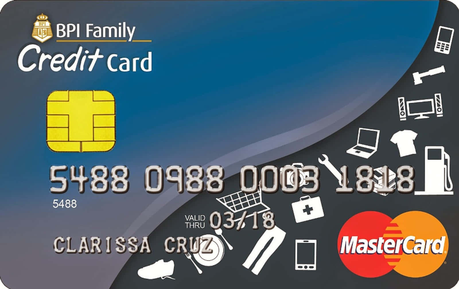A Family Credit Card With A Blue Background