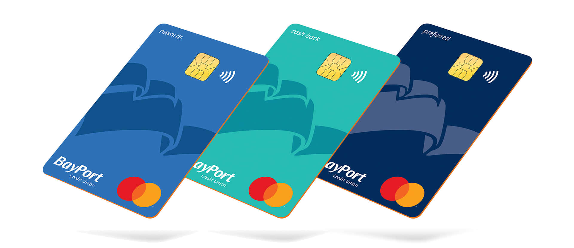 Three Credit Cards With Different Colors