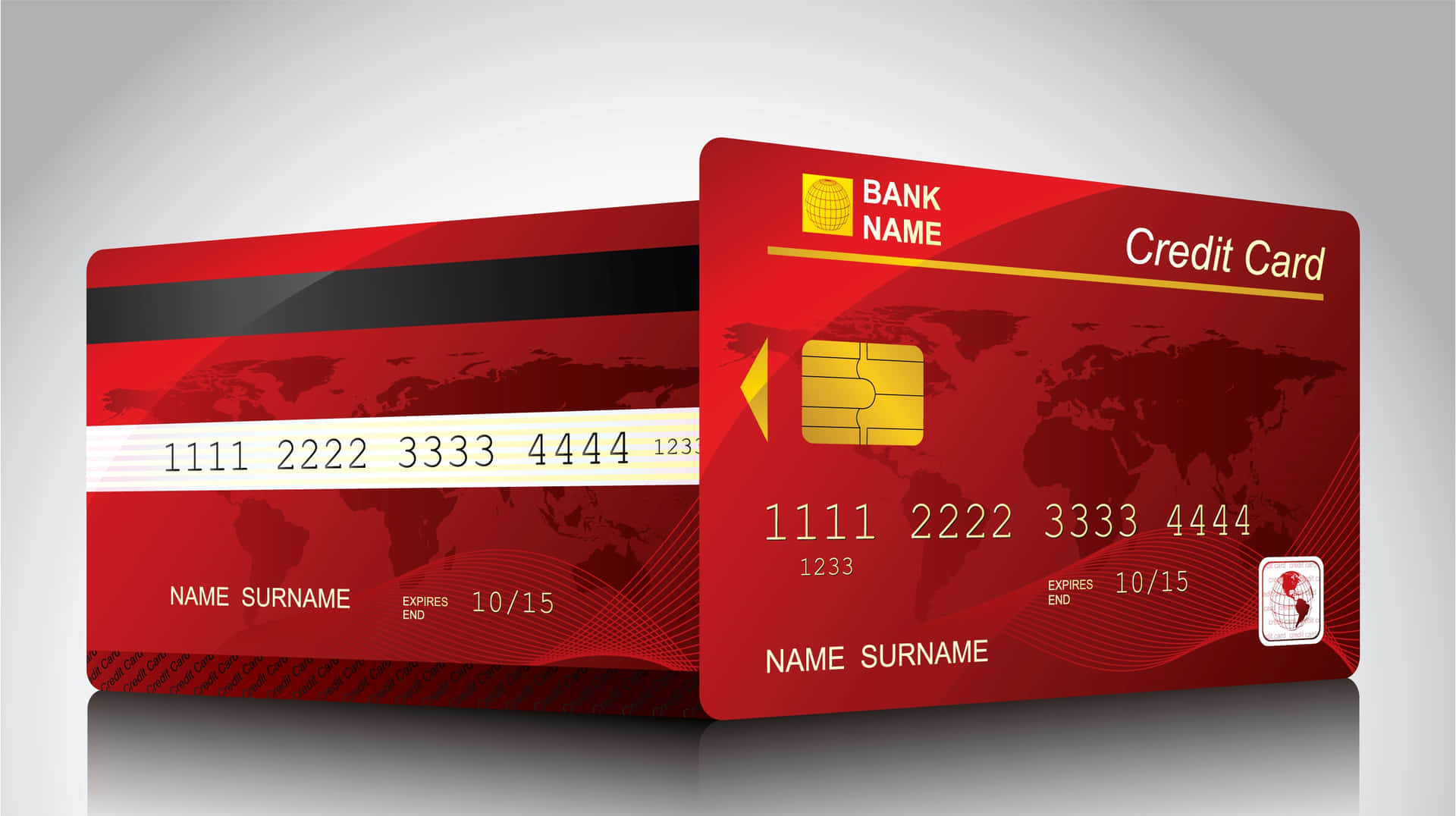 Credit Card With Red Background
