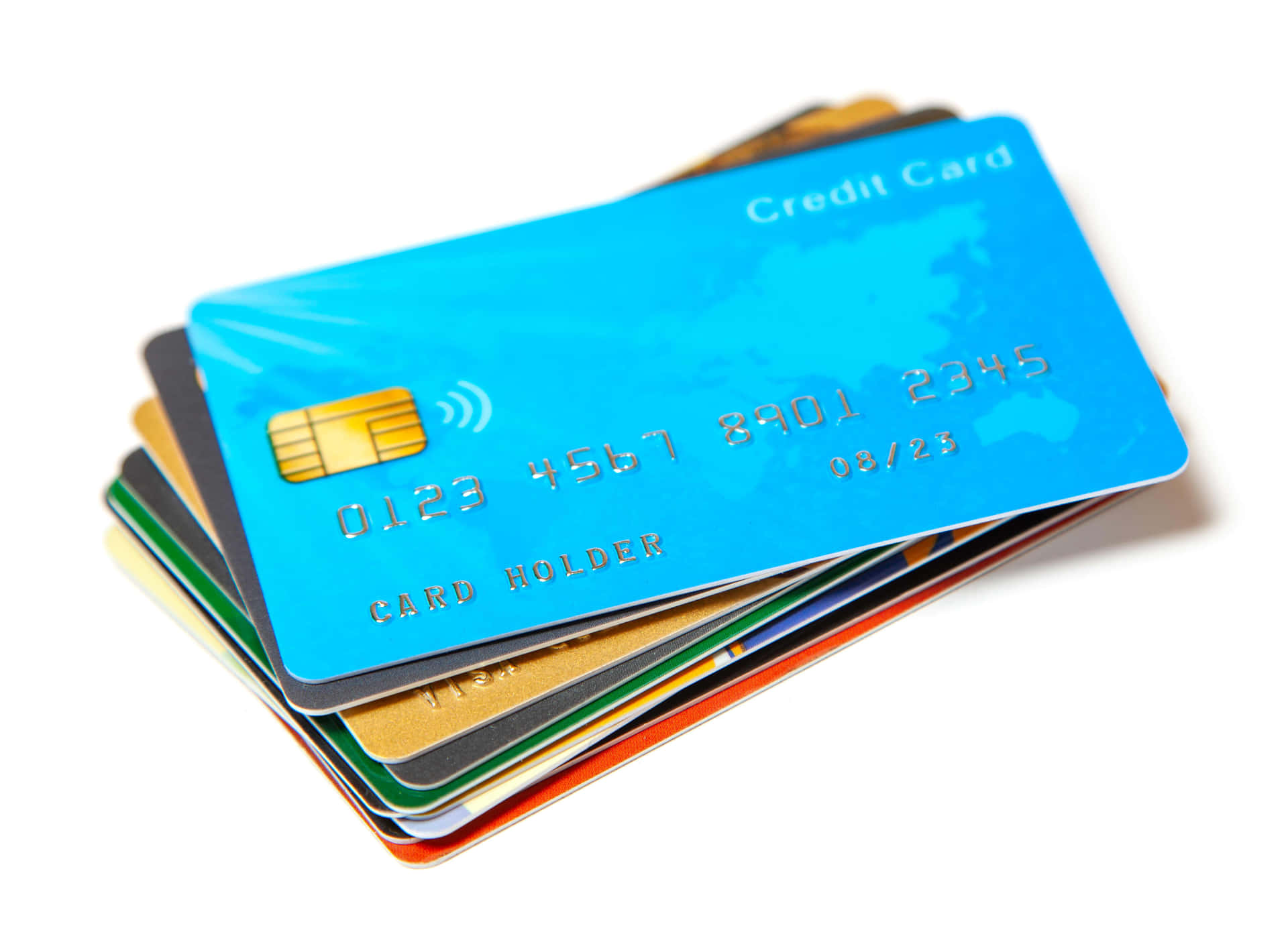 Credit Cards On A White Background