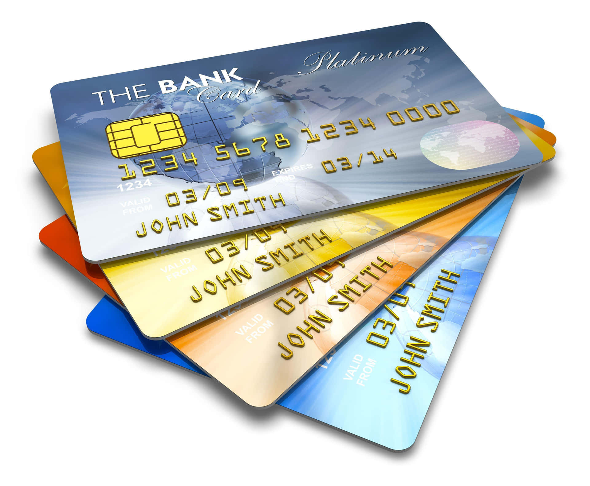 Credit Cards On A White Background