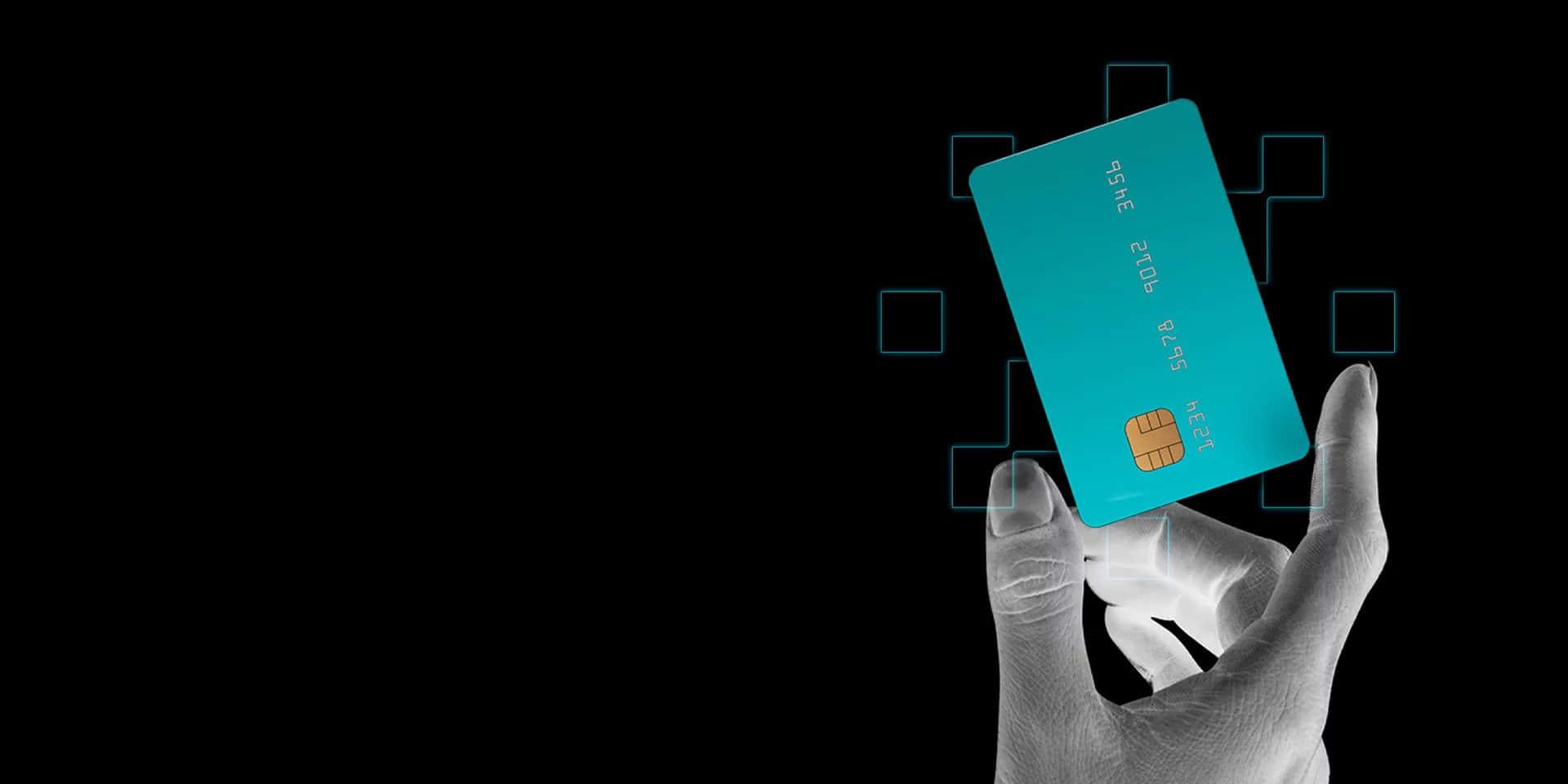 A Hand Holding A Credit Card With A Number Of Icons