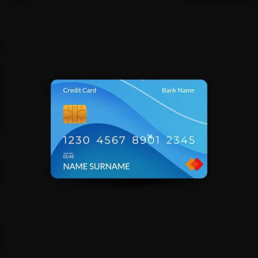 A Credit Card On A Black Background