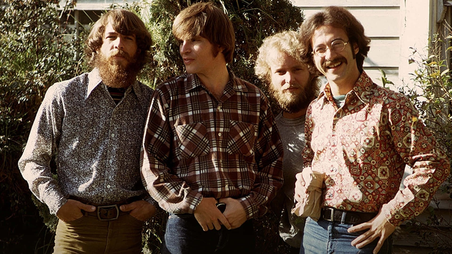 Creedence Clearwater Revival Bandleden Buiten Achtergrond