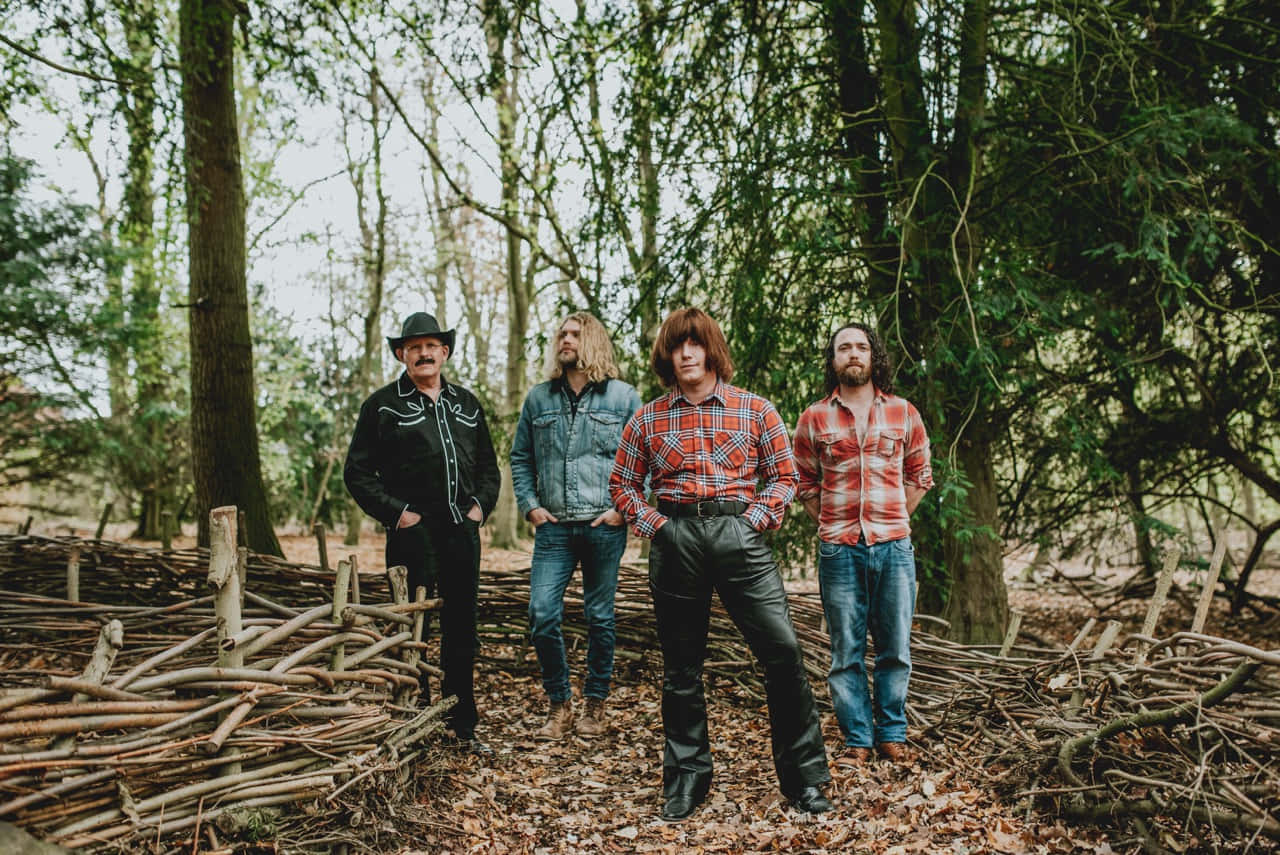 Creedence Clearwater Revival Optredend Live Op Het Podium Achtergrond