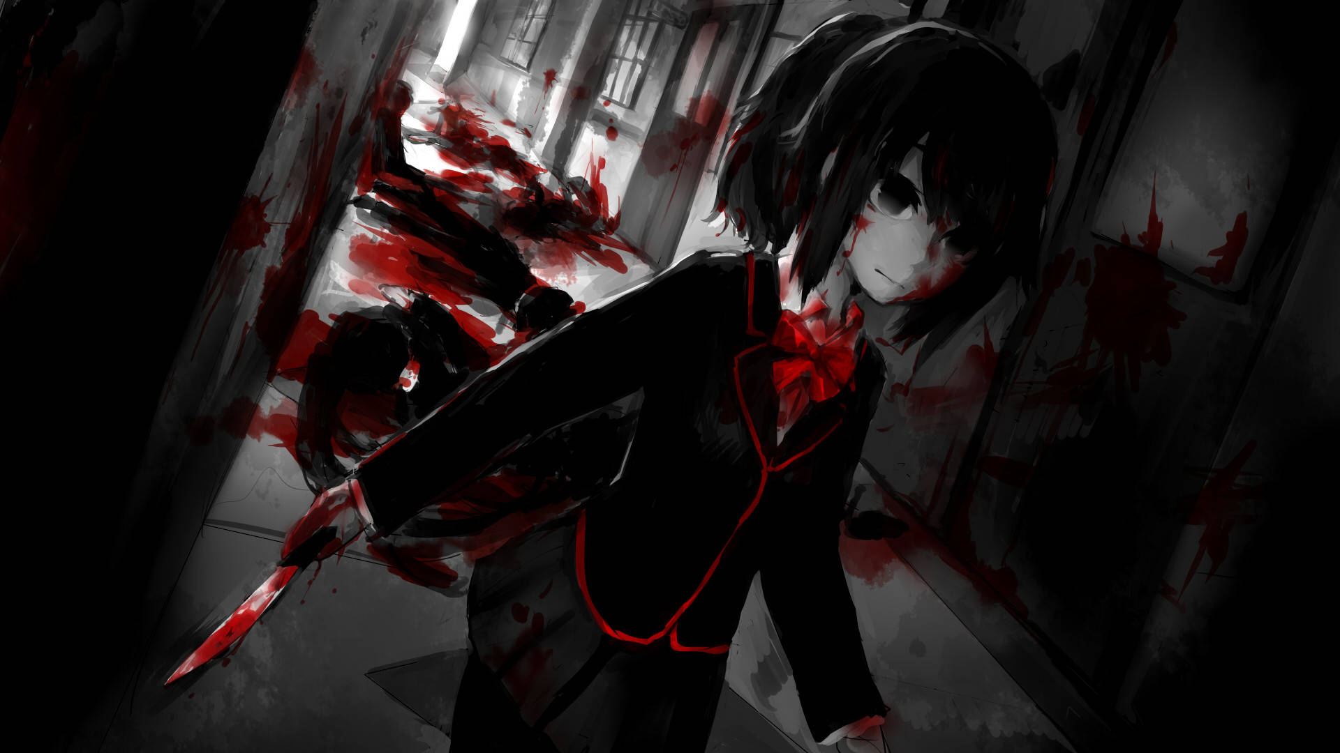 Creepy Anime Misaki Mei Another Bloody Classroom Background