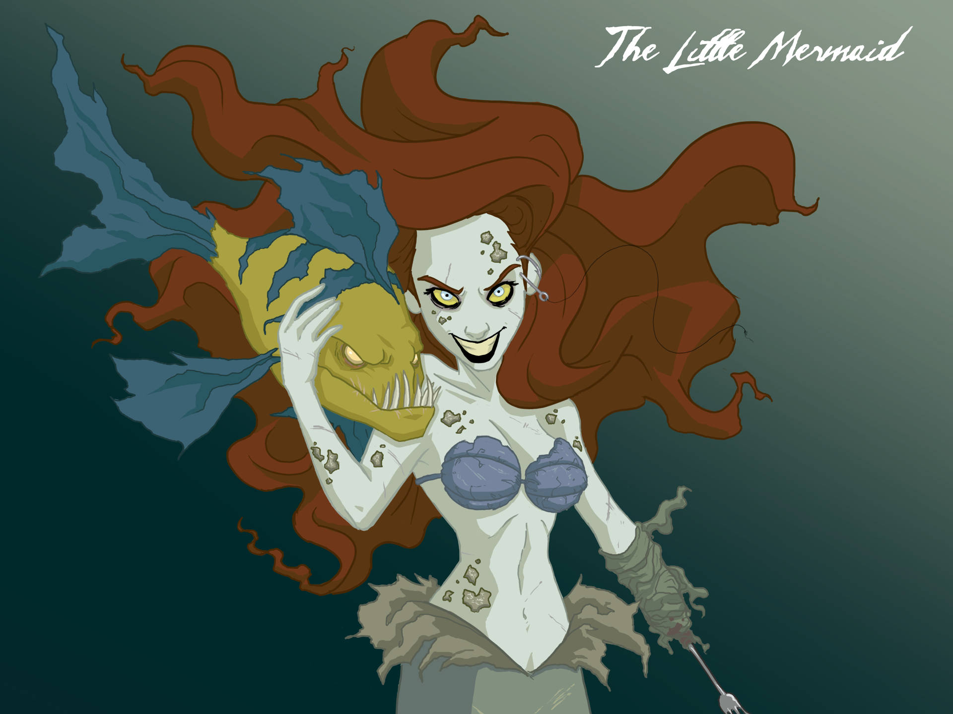 Creepy Ariel And Flounder Wallpaper
