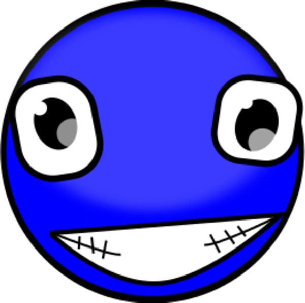 Download Creepy Blue Cartoon Face | Wallpapers.com