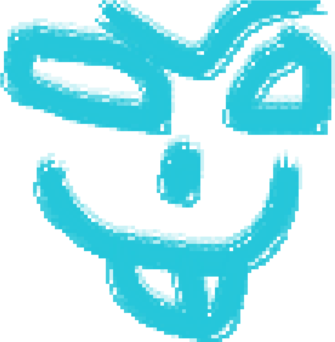 Creepy Blue Face Pixel Art PNG