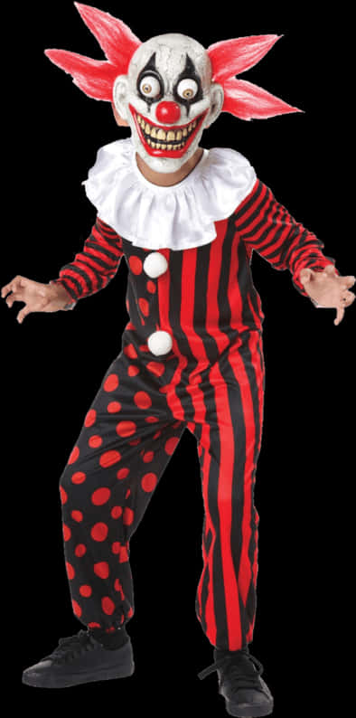 Creepy Clown Costume Portrait PNG
