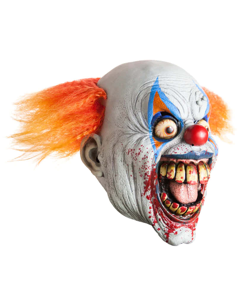 A Clown Mask With Orange Hair And Red Hair