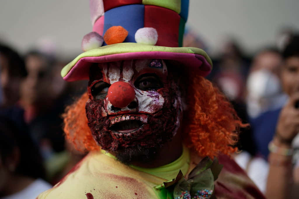 Creepy Bloody Faced Clown Picture