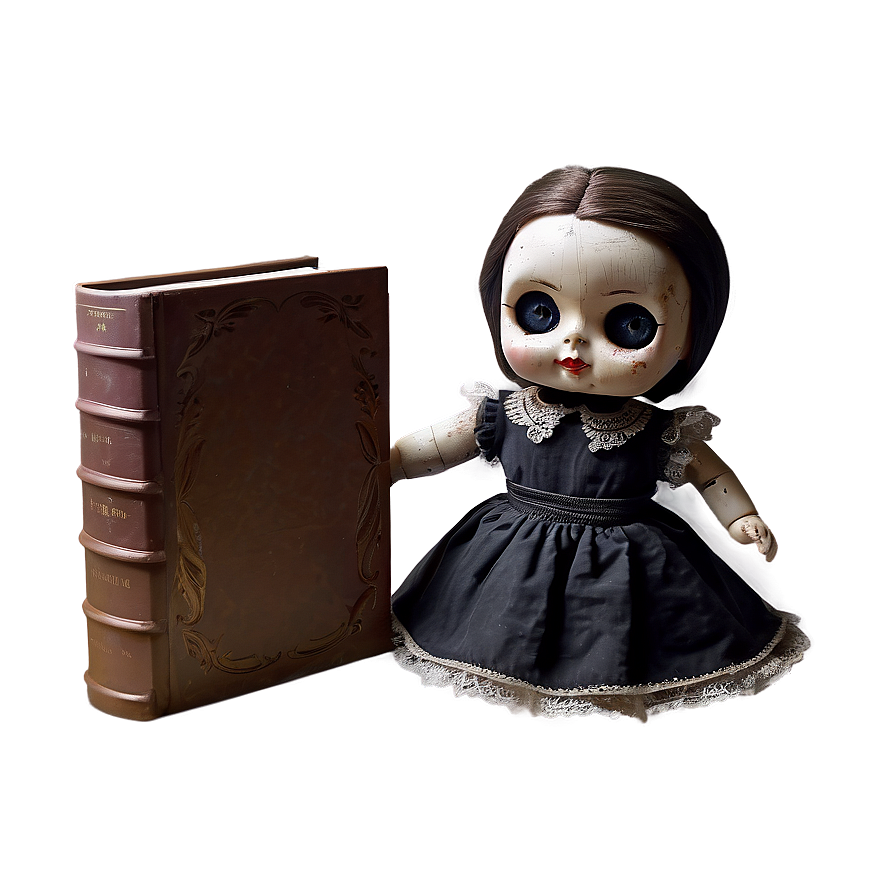 Creepy Doll With Book Png Dmf45 PNG