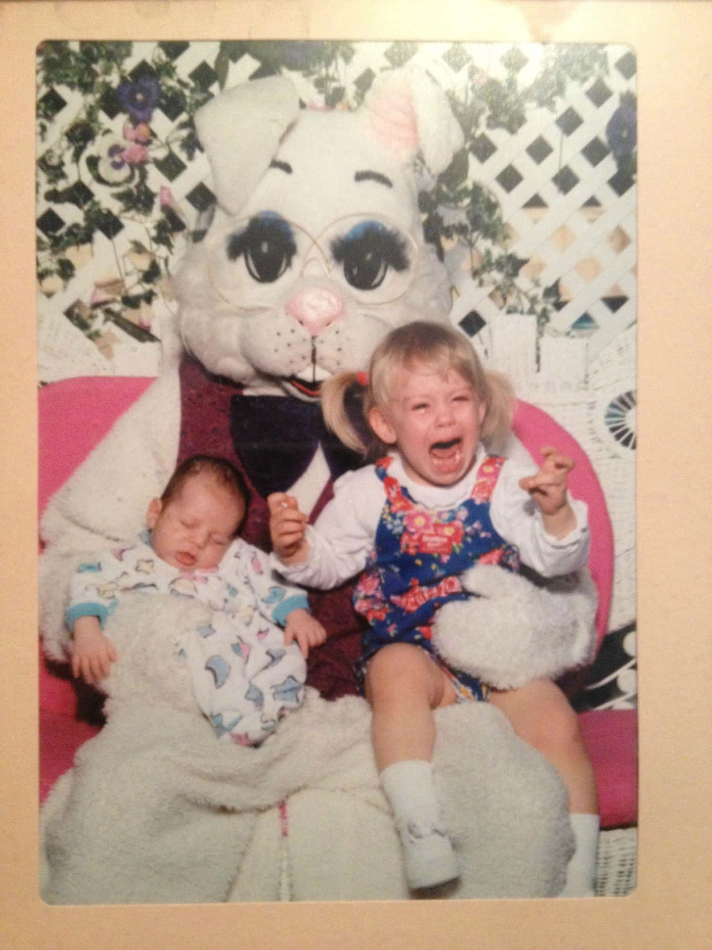 A Photo Of A Baby And An Easter Bunny