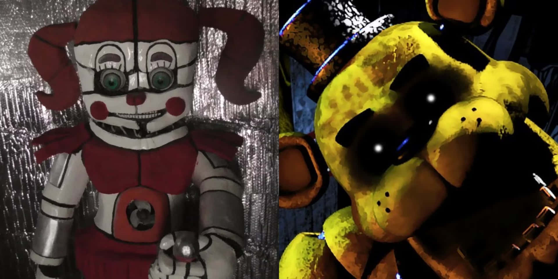 Creepy Golden Freddy And Circus Baby FNAF Pictures