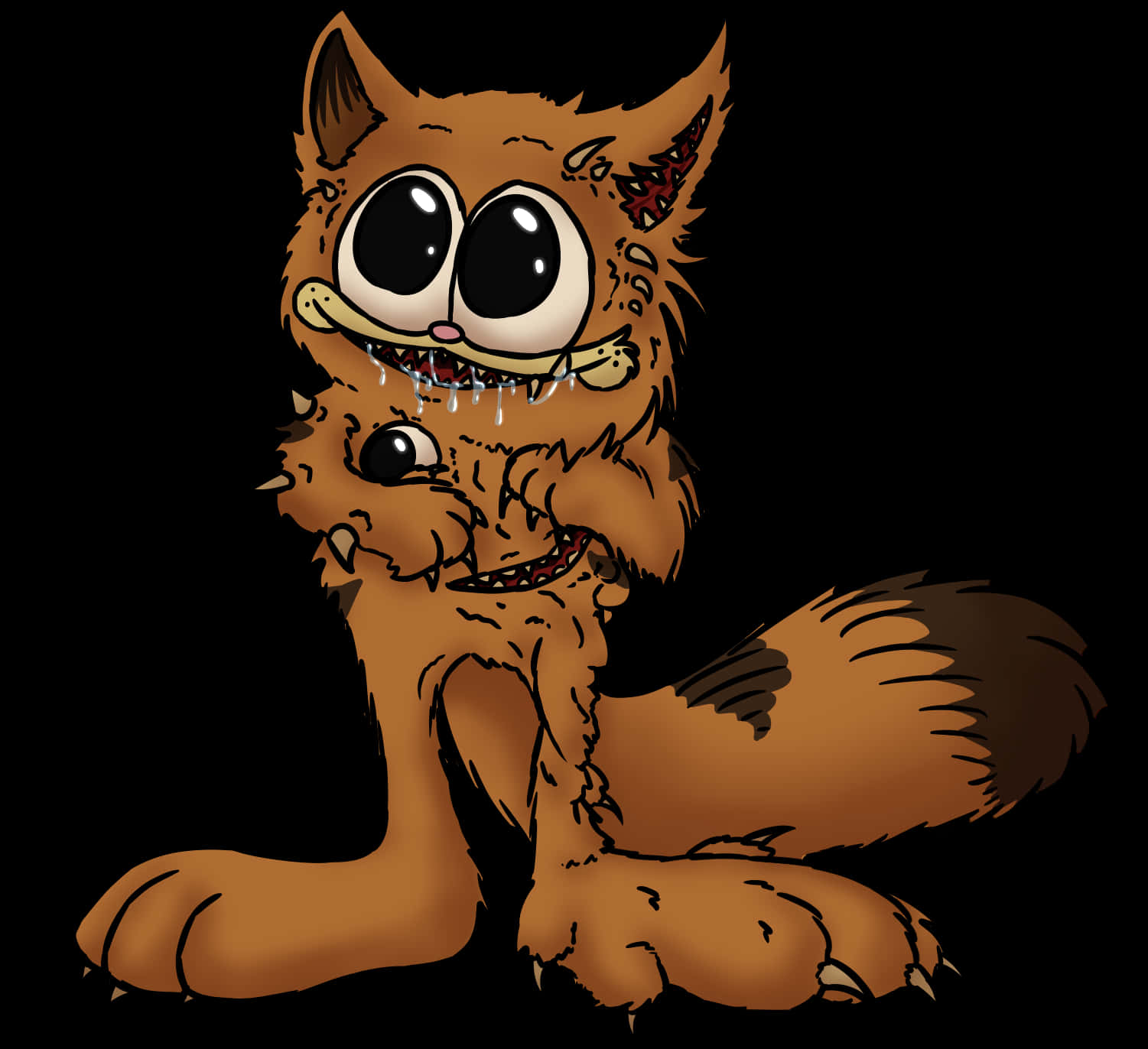 Creepy Garfield Hybrid Art PNG