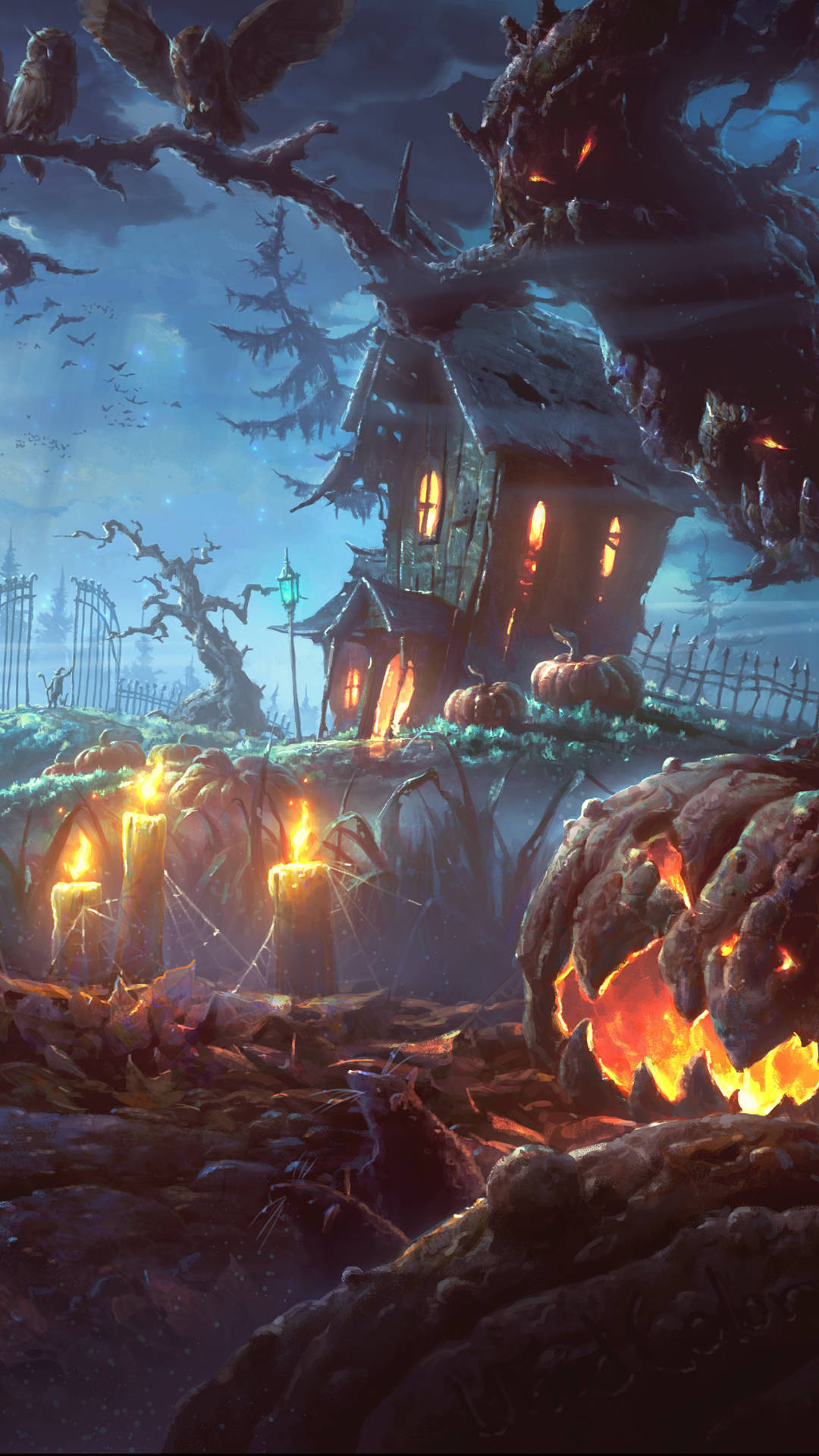 Creepy Ghost House Halloween Iphone Wallpaper