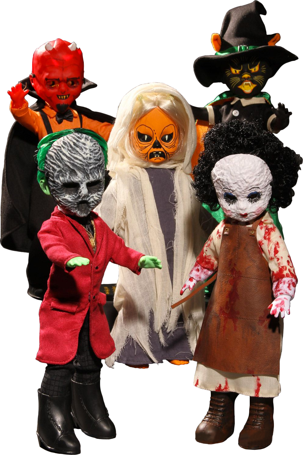 Creepy Horror Doll Group PNG