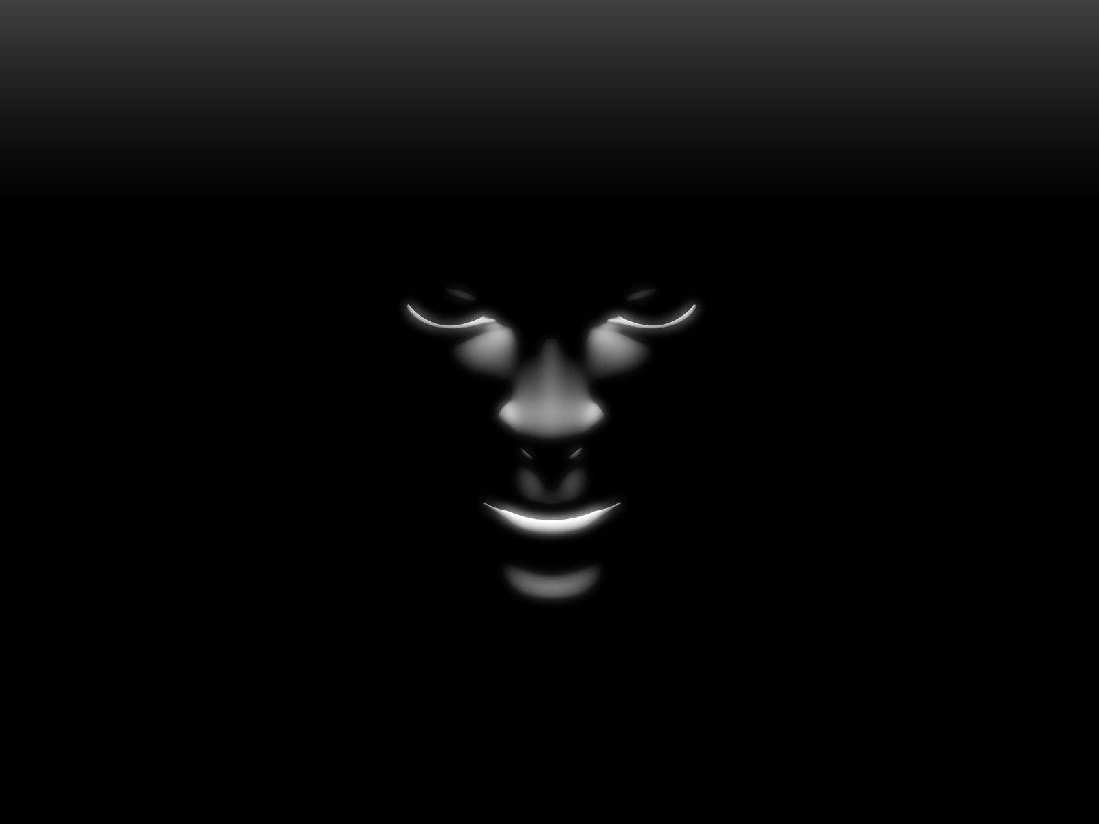 Creepy Human Face Black 3d Picture