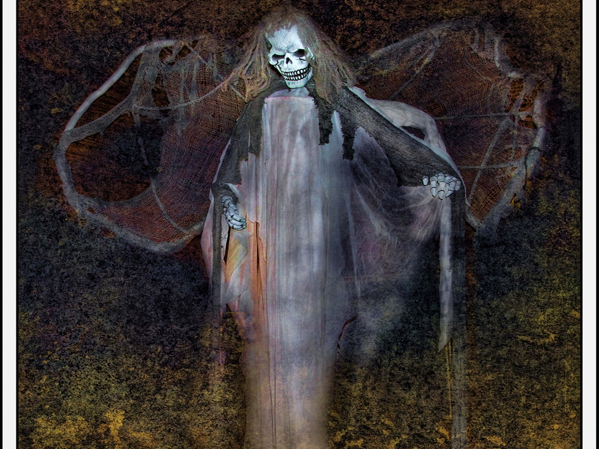 Gruseligeshalloween-skelett-bild