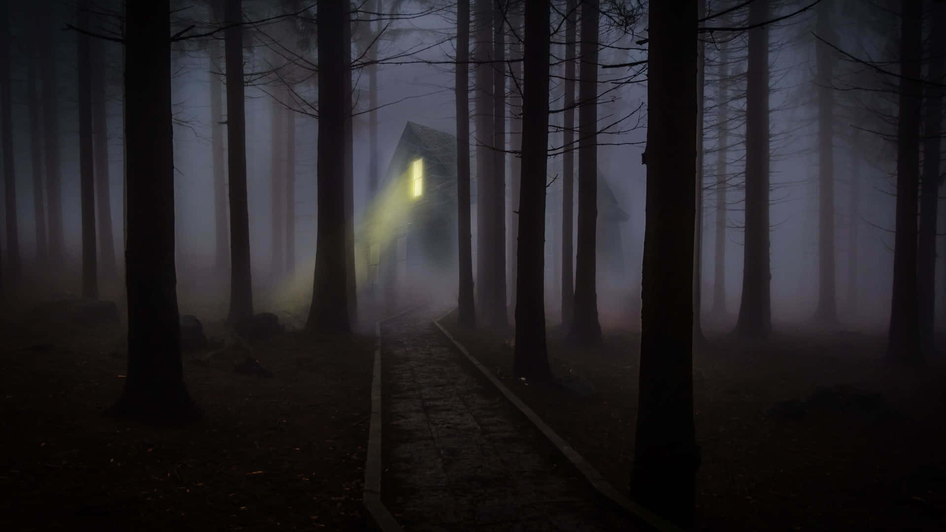 Creepy House In A Foggy Forest Picture