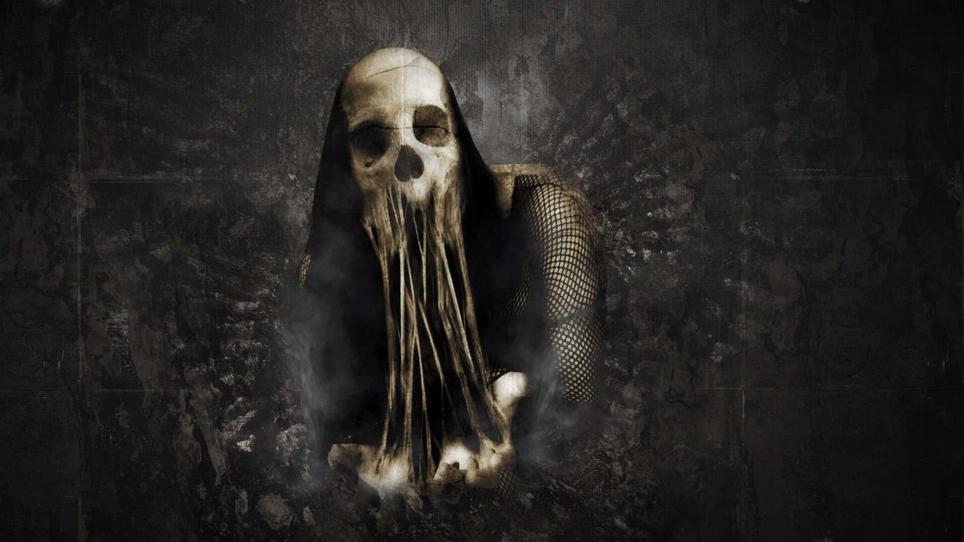 Creepy Melting Skeleton Picture