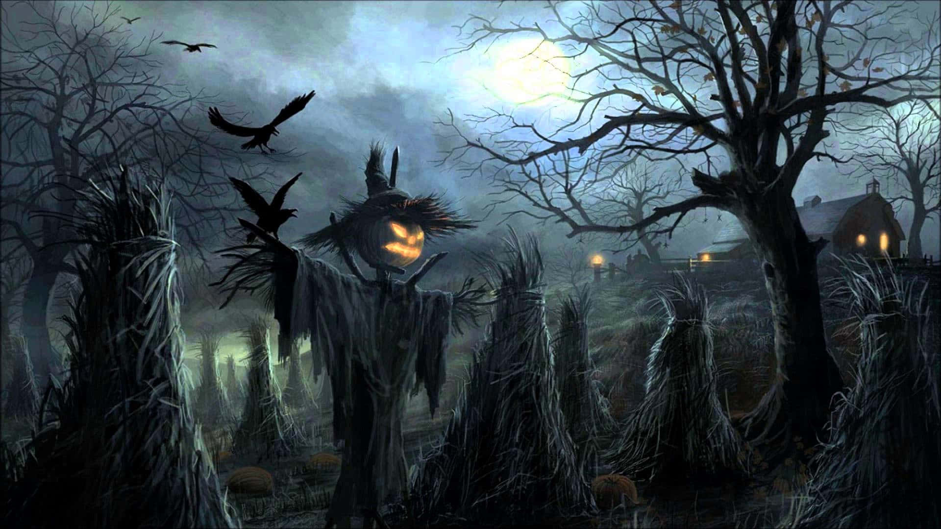 Creepy Glowing Scarecrow Picture