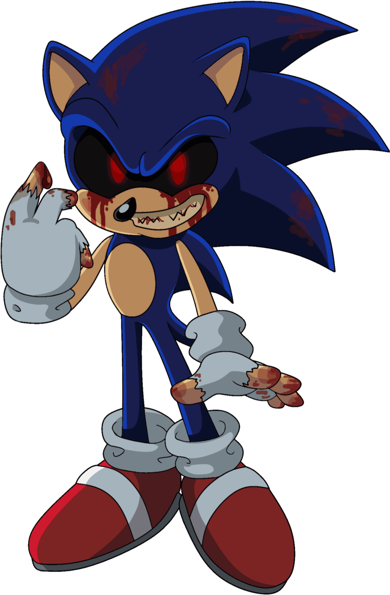 Download Creepy Sonic E X E Artwork.png | Wallpapers.com