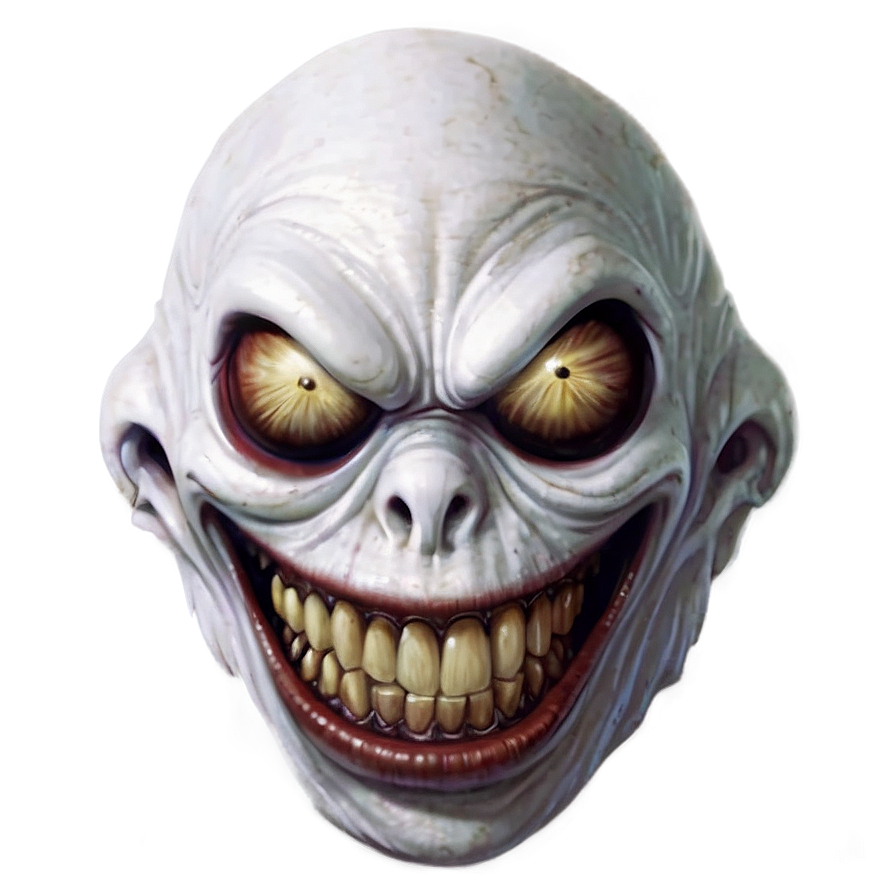 Creepy White Monster Art Png Unh PNG