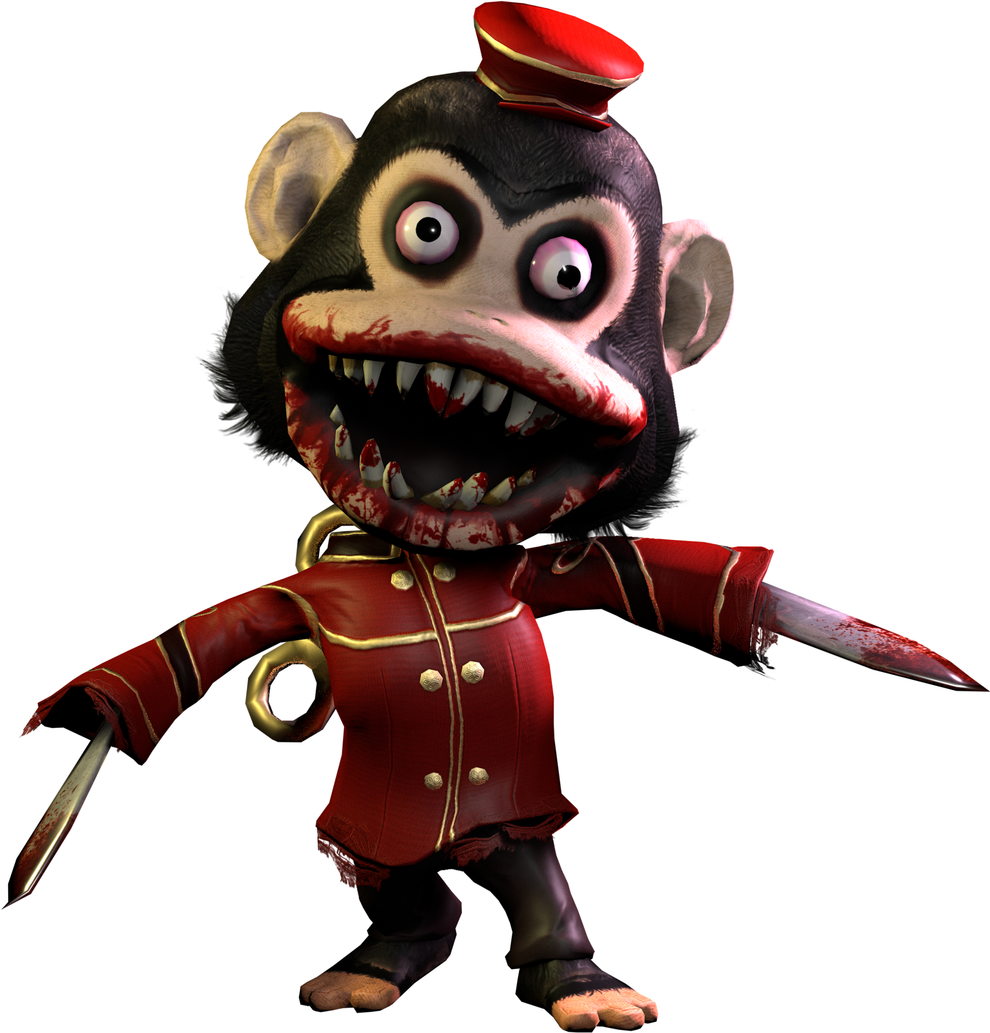 Creepy_ Animated_ Monkey_ Soldier PNG