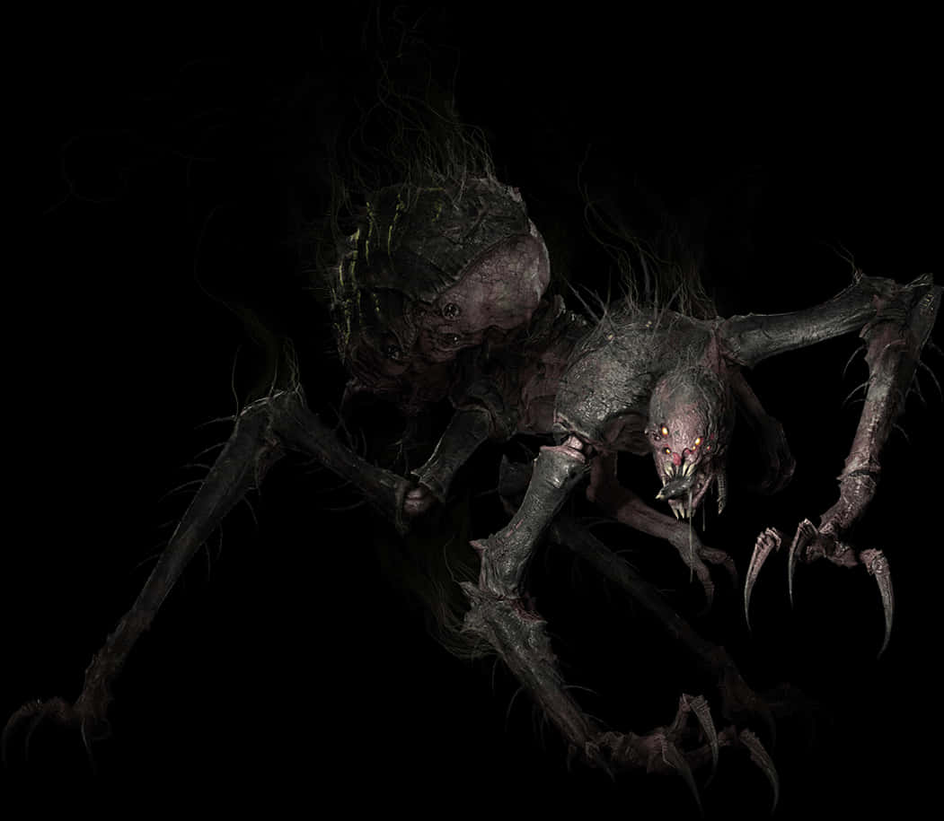 Creepy_ Nightmare_ Creature_ Artwork PNG