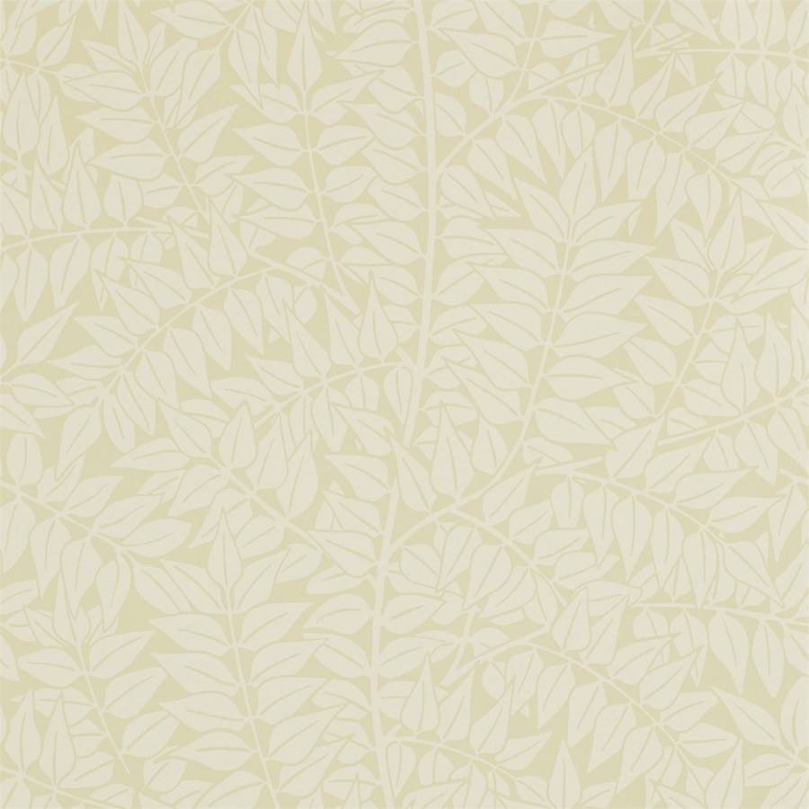 Creme Leaf Mønster Wallpaper